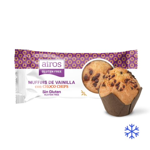 AIROS - MUFFIN DE VAINILLA CON PEPITAS DE CHOCOLATE 85g x 30 unidades