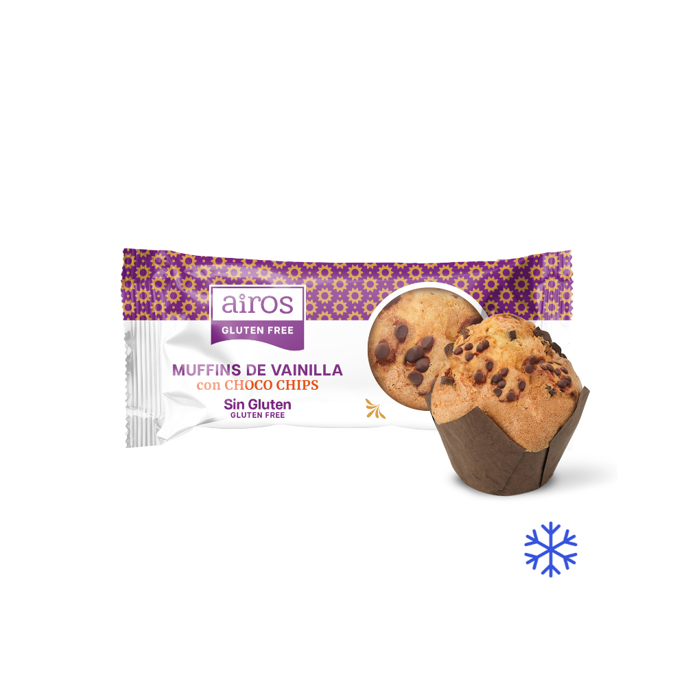 AIROS - MUFFIN DE VAINILLA CON PEPITAS DE CHOCOLATE 85g x 30 unidades