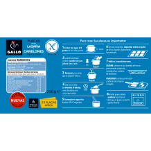 Placas para Lasaña y Canelones Gallo, 250gr.