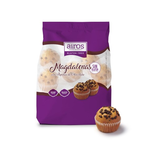 Magdalenas con pepitas de chocolate - 210 grs.