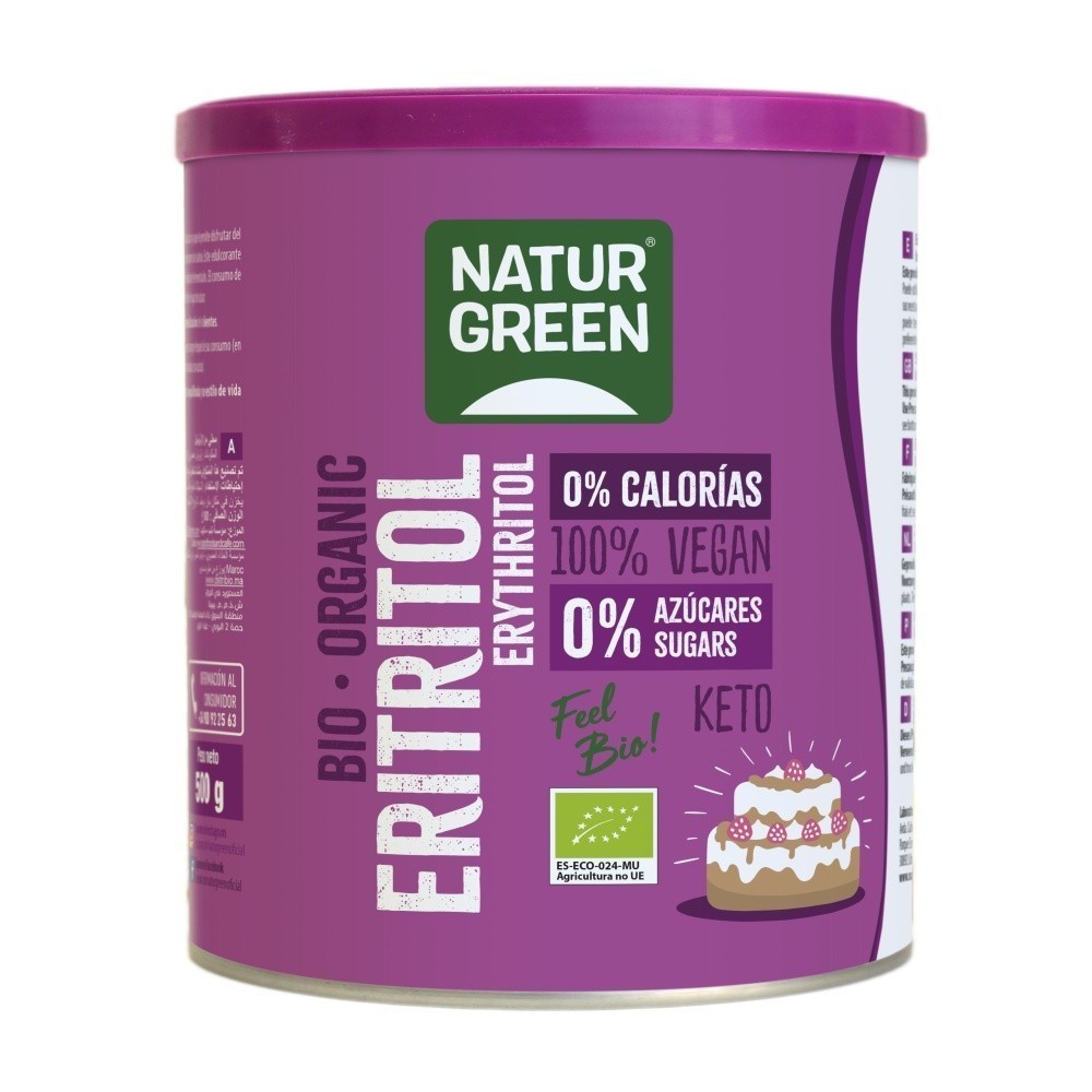 Edulcorante Eritritol 500 gr - Sin Gluten - NaturGreen