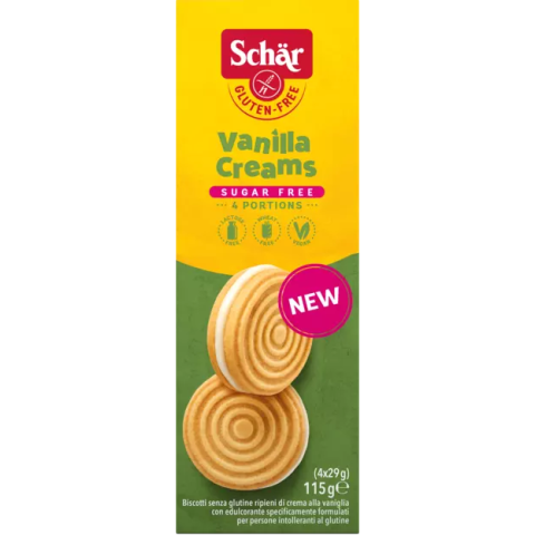 Galletas Vainilla Creams Sugar Free - Sin gluten - Schär - 115 grs