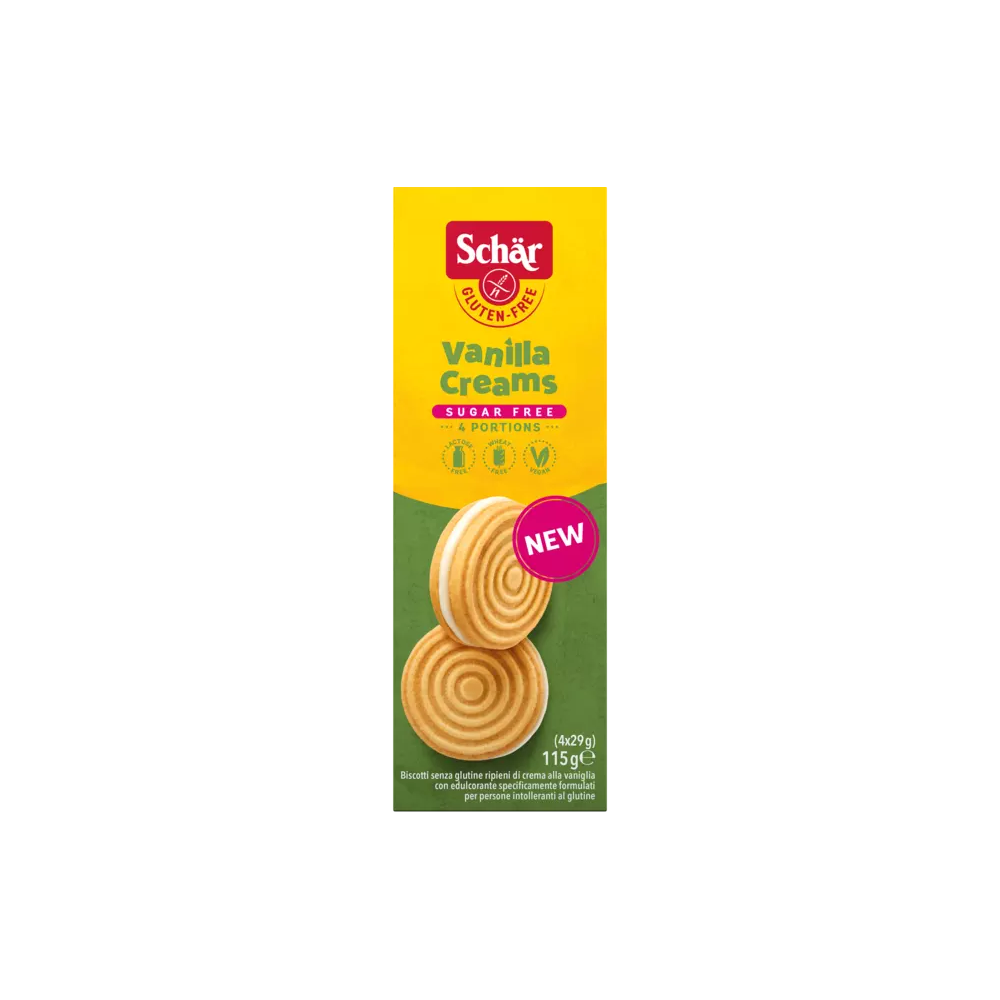 Galletas Vainilla Creams Sugar Free - Sin gluten - Schär - 115 grs