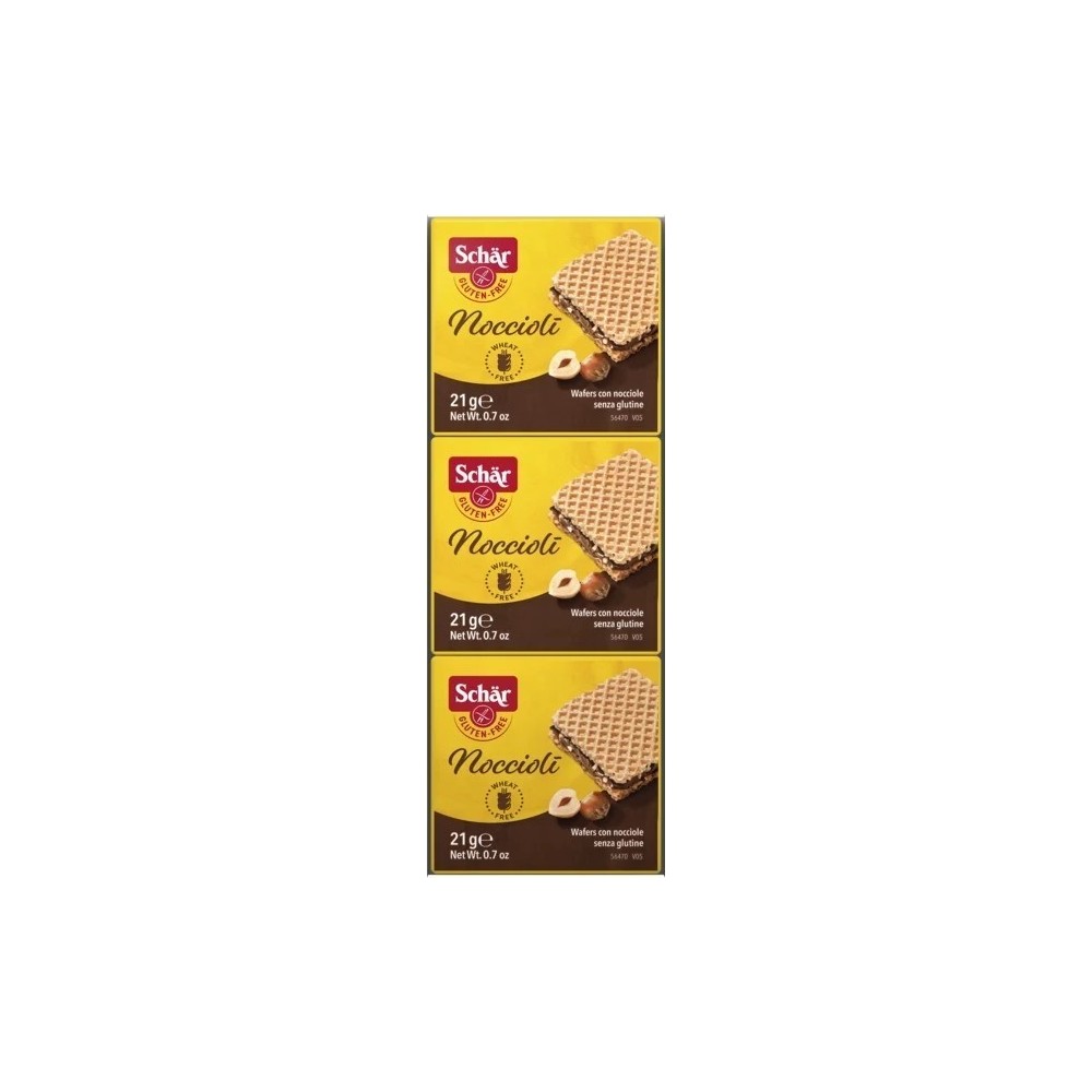 Nocciolí - Barquillos de avellanas 3x21g - Sin gluten - Schär