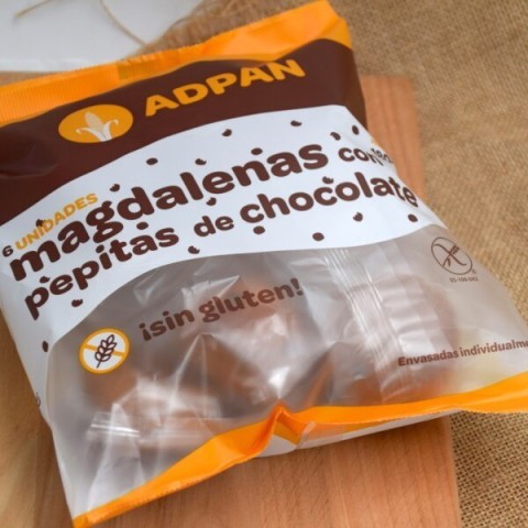 Magdalenas con Pepitas de Choco 180 grs. Sin gluten - Adpan