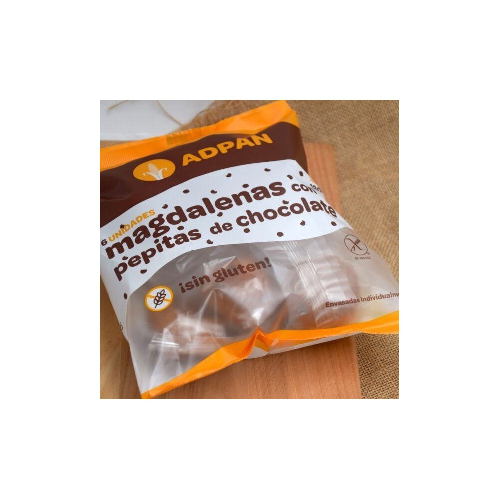 Magdalenas con Pepitas de Choco 180 grs. Sin gluten - Adpan