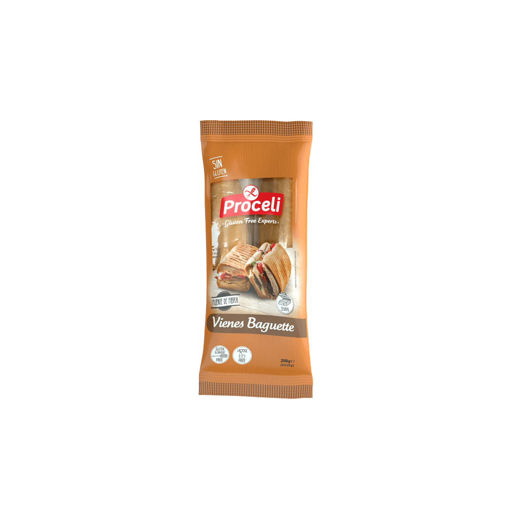 Pan Vienés Baguette - 250 g (2x125) Sin gluten - Proceli